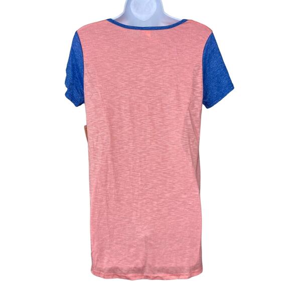 NWT LuLaRoe Pink Classic T Shirt Top Color Block Flowy Short Sleeve Womens Small - Picture 2 of 15